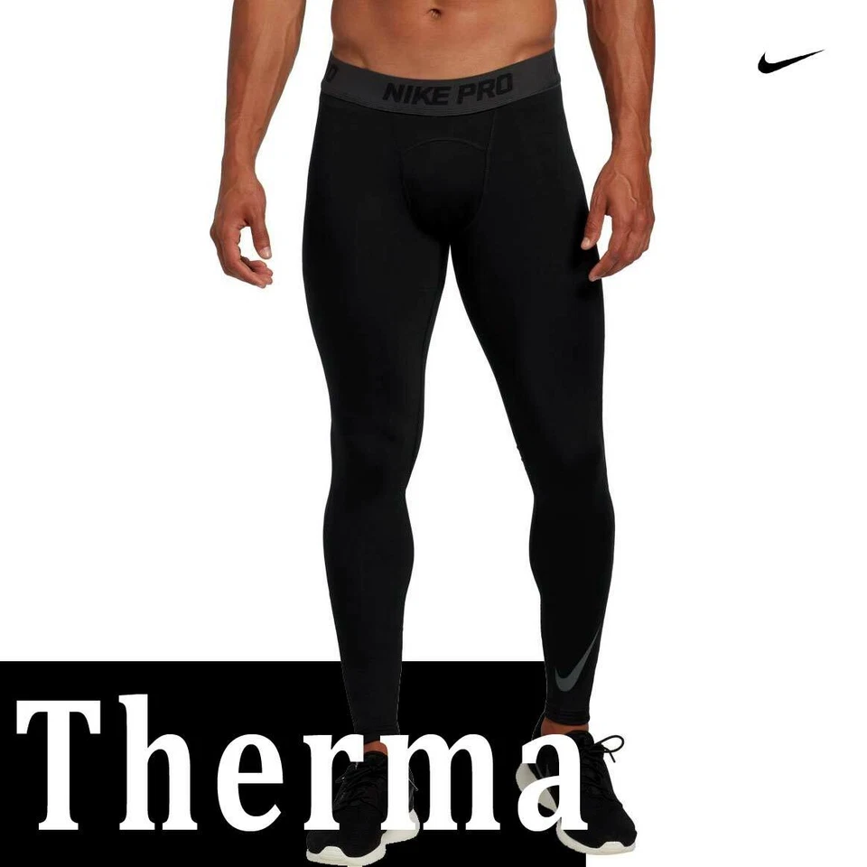 MEN'S NIKE PRO THERMA HYPERWARM COMPRESSION TIGHTS BASE LAYER CAMO GREEN BLACK - Image 1 of 4