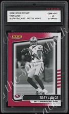 2021 Trey Lance Panini Instant 1st Graded 10 S.F. 49ers B&W Rookie NFL Card