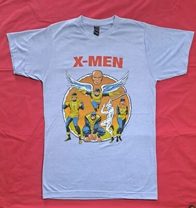 X Men NEW Blue Shirt Size Small Original Classic Line Up Vintage Retro Art - Picture 1 of 3