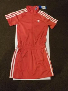 Youth Girls Size Med 11/12 Adidas Track Tennis Dress Co Red/White BK0412 NEW NWT - Picture 1 of 8
