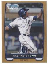 2012 Bowman Chrome Draft Draft Picks Gold Refractors BDPP131 Rashad Brown Tigers