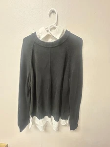 Lauren Ralph Lauren Lagenlook Strickpullover Damen Gr. 2XL schwarz/weiß Pulli - Bild 1 von 8