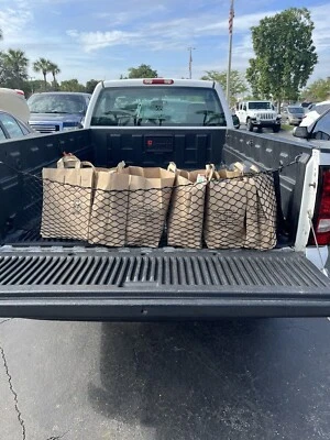 Rear Trunk Envelope Style Cargo Net for CHEVROLET SILVERADO GMC SIERRA 1999-2012 - Image 1 of 4