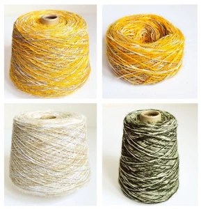 Hilos de tejer italianos 100 % algodón texturizados, bolas o cono de 10,6 oz/300 gramos - Imagen 1 de 7