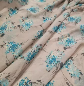 Polyester Crinkle Georgette 100% 'Taupe Floral', (per metre) dress fabric - Imagen 1 de 4