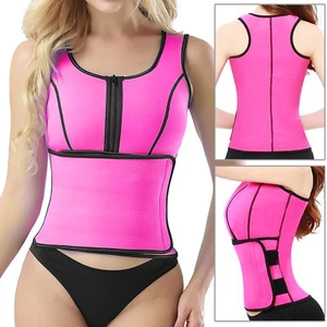 Womens Waist Trainer Zipper Closure Vest Weight Loss Shaper Neoprene Shapewear - Picture 1 of 49