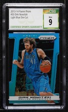 2013-14 Panini Prizm Light Blue Die-Cut /199 Dirk Nowitzki #53 CSG 9 Mint HOF