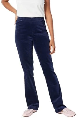 Isaac Mizrahi Live! Pantalones de terciopelo largo bootcut azul marino oscuro Foto 1 de 2