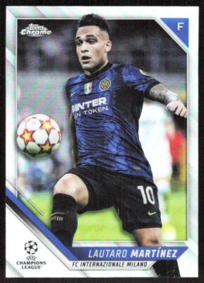 2021 4324D Topps Chrome UEFA Champions League REFRACTOR Lautaro Martínez Inter - Image 1 of 2