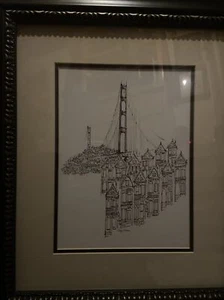 Avery Tillman San Francisco Fine Art Ink Drawing Framed - Picture 1 of 2