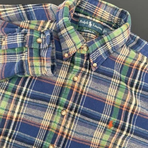 Camicia uomo Ralph Lauren taglia large pesante manica lunga abbottonata cotone - Foto 1 di 8