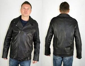Brandneu von The Namesake Herren lila Leder Motorrad Biker Jacke Größe Extra Large - Bild 1 von 6
