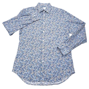 $ 295 Paul Smith schmale Passform blau Blumenmuster Knopfleiste Hemd Herren Größe 16-Large - Bild 1 von 9