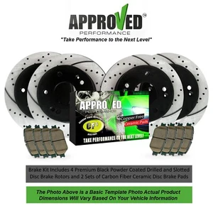 Front/Rear Drilled/Slotted Rotors & Ceramic Pads For Compass Patriot 262 mm Rear - Picture 1 of 12