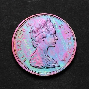 1967 Toned Canada Centennial 1 One Cent Penny KM#65 w/ Rainbow Toning (4-54) - Picture 1 of 2