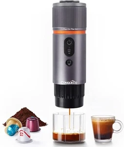 Portable Espresso Machine Travel - 12v Car Coffee Maker with Battery - Picture 1 of 7
