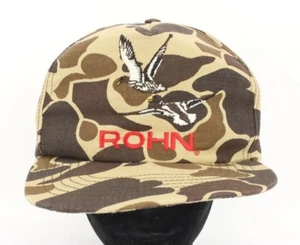 Vtg 80s Camo ROHN Cap Hat Snapback Trucker Hunter Duck Stylemaster USA Frog Skin - Picture 1 of 8