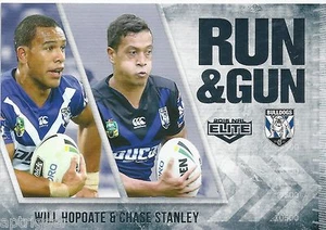 2016 NRL Elite Run & Gun (RG 5 / 32) Will HOPOATE / Chase STANLEY Bulldogs - Picture 1 of 1