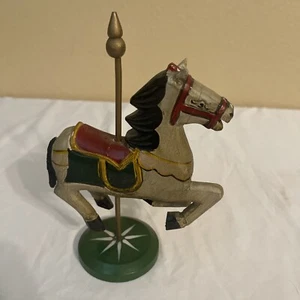 Caballo carrusel vintage de 6 pulgadas tallado a mano y pintado a mano - Imagen 1 de 6