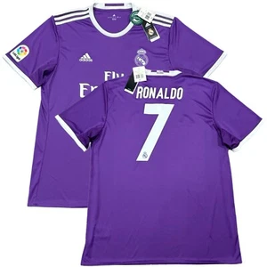 2016/17 Real Madrid Away Jersey #7 RONALDO XL Adidas Soccer CR7 Purple Kit - Picture 1 of 19