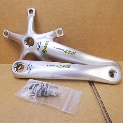 Nuevo-Antiguo-Stock Shimano 105 Juego de bielas dobles (Modelo FC-5501...172,5 mm)...Demostración Foto 1 de 4