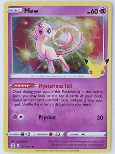 HOLO Mew 011/025 NM - Carta Pokemon 25° Celebrazioni - Yuu Nishida Art - Foto 1 di 2