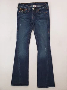 Jeans vintage vera religione donna 28 blu Joey svasato effetto invecchiato Y2K vita bassa - Foto 1 di 17