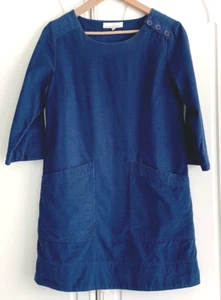 Seasalt Cornwall Blue Wild Bluster Tunic Lined Dress - Patch Pockets Size 10 - Picture 1 of 6