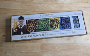 Harry Potter Wireless Full Keyboard Gryffindor Slytherin Ravenclaw Hufflepuff - Picture 1 of 8