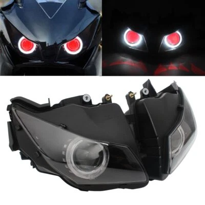 Faro de diablo rojo ojo de ángel blanco HID completamente montado para Honda CBR1000RR 12-16 Foto 1 de 4