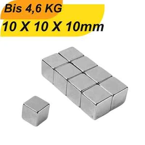 50 Stuck Neodym Magnet 10x10x10 mm Supermagnete hohe Haftkraft Quadermagnet - Bild 1 von 7