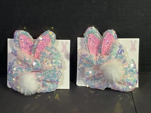 Claire's - Easter - Set of 2 Hair Clips (4 Clips) Bunny Tails & Bunny Ears! - Picture 1 of 4