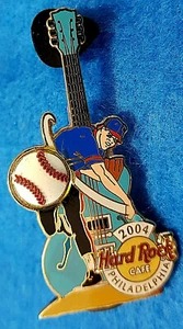 PHILADELPHIA PHILLIES BASEBALL PITCHER 3D BALL GUITAR 2004 Hard Rock Cafe PIN - Picture 1 of 1
