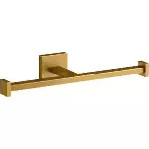 KOHLER Square Double Toilet Paper Holder in Vibrant Brushed Moderne Brass - Picture 1 of 3