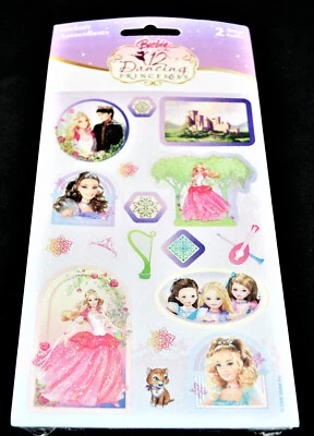 👗New Vintage Sandylion Stickers Barbie in the 12 Dancing Princesses 1 Strip Foto 1 de 4