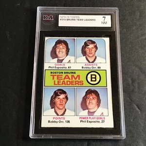BOBBY ORR - ESPOSITO #314 BOSTON BRUINS TEAM LEADERS 1975-76 TOPPS NEAR MINT 7 - Picture 1 of 2