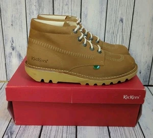 Kickers Kick Hi Core Para hombres Cuero Nobuck Botines Zapatos Tostado Reino Unido 9 UE 43 - Imagen 1 de 8