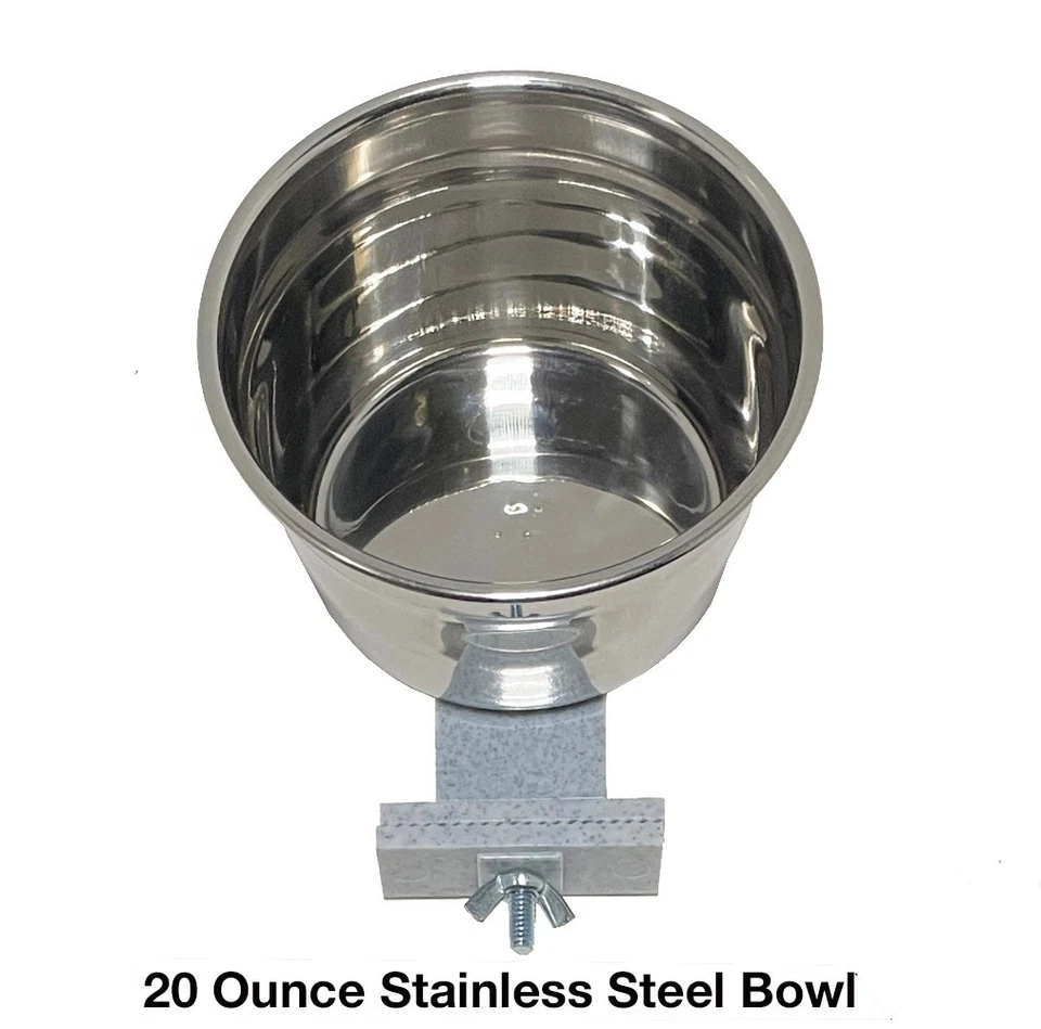 20 oz Lixit ACERO INOXIDABLE tazón de barro loro pájaro perro gato comida agua plato para mascotas  Foto 1 de 4