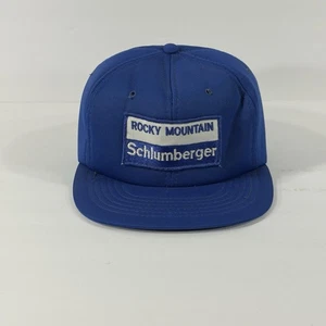Vintage Snapback Hat Cap Full Foam Rocky Mountain Schlumberger Patch - Picture 1 of 13