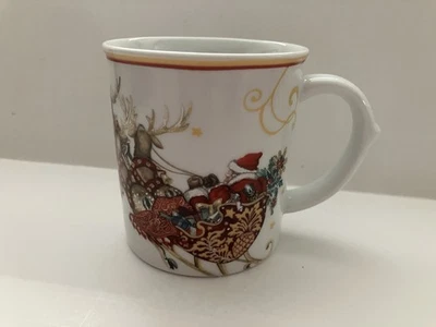 Williams Sonoma 6oz Night Before Christmas Santa Sleigh Coffee Cappuccino DE Mug - Image 1 of 4
