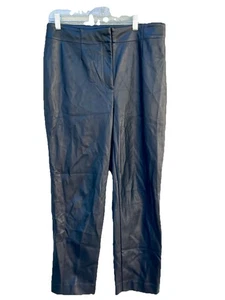 ANN TAYLOR black Vegan leather high rise Size 8 pants - Picture 1 of 8