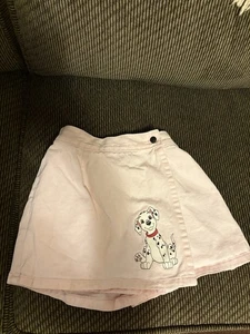Vintage Disney Skort Girl Children Size 5 Pink Denim 101 Dalmatians USA - Picture 1 of 5