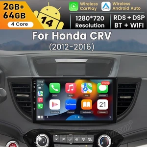 For Honda CRV 2012-2016 Android 14 Car Stereo Radio GPS Navi Apple Carplay 2+64G - Picture 1 of 18