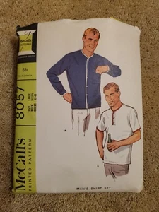 McCall's 8057 Vtg 1960s Men's Shirt Sewing Pattern - Picture 1 of 2