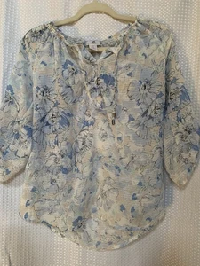 Blusa Jk Maternidad Pequeña Blanca Azul Claro - Imagen 1 de 6