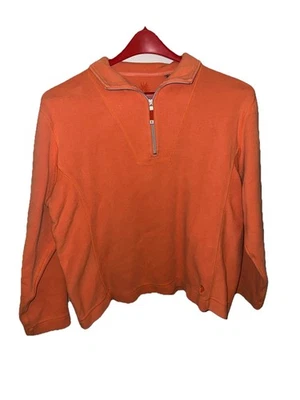 Tommy Bahama Vintage Sweatshirt Women’s XL Orange Quarter Zip Pullover Stretch - Image 1 of 4