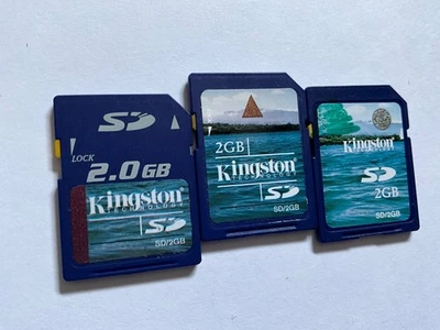 Lot of 3pcs 2gb kingston SD SECURE DIGITAL MEMORY CARD for SD NIKON CANON CAMERA - Image 1 of 2