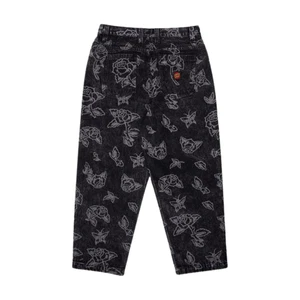 Santa Cruz Big Pants Baggy Denim Jeans - Mono Flash Roses - Picture 1 of 7