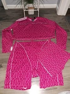 Nuevo sin etiquetas Adidas Ivy Park Rosa Monograma Convertible Top y Pantalones Cortos - Juego de 3 piezas, Talla 3x - Imagen 1 de 8
