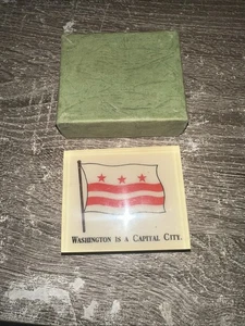 Vtg Washington DC Flag / George Washington’s Family Coat Of Arms Paper Weight - Picture 1 of 7